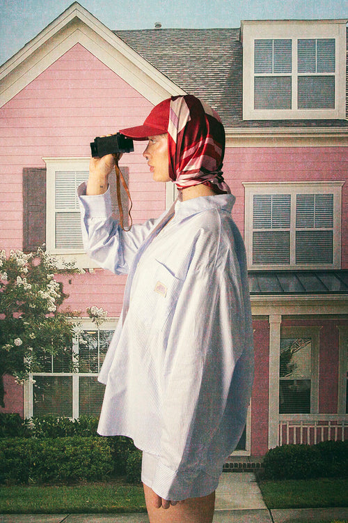 Streifenshirt Dark People Blau/ Weiß