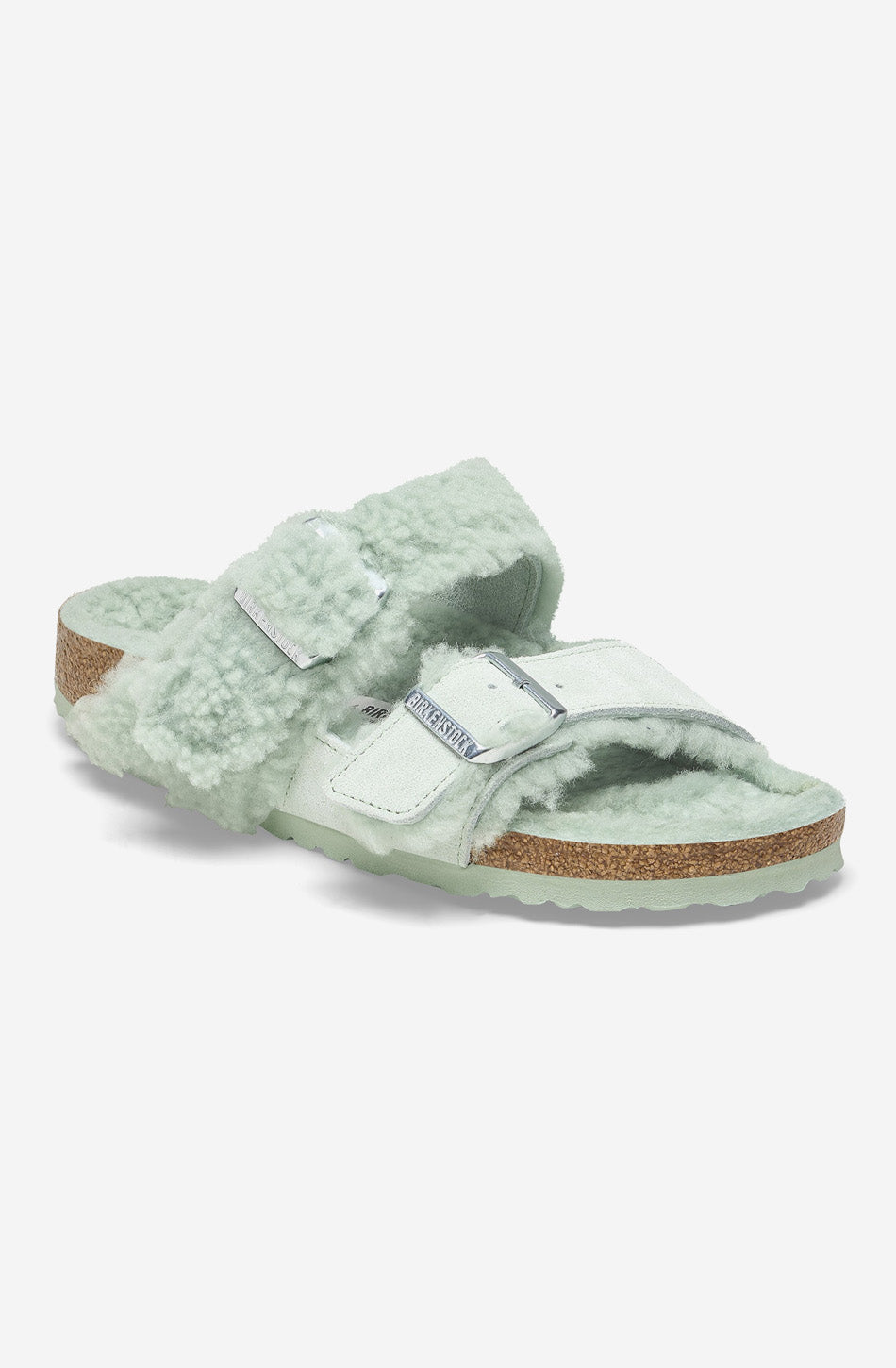 Birkenstock – Sandalen aus geteiltem Teddyleder