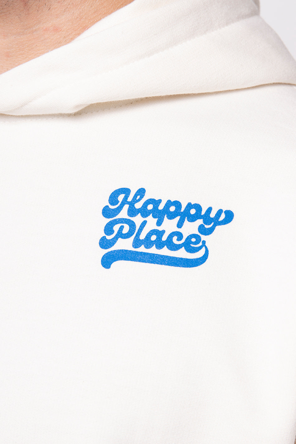 Kapuzenpullover Happy Place Elfenbein