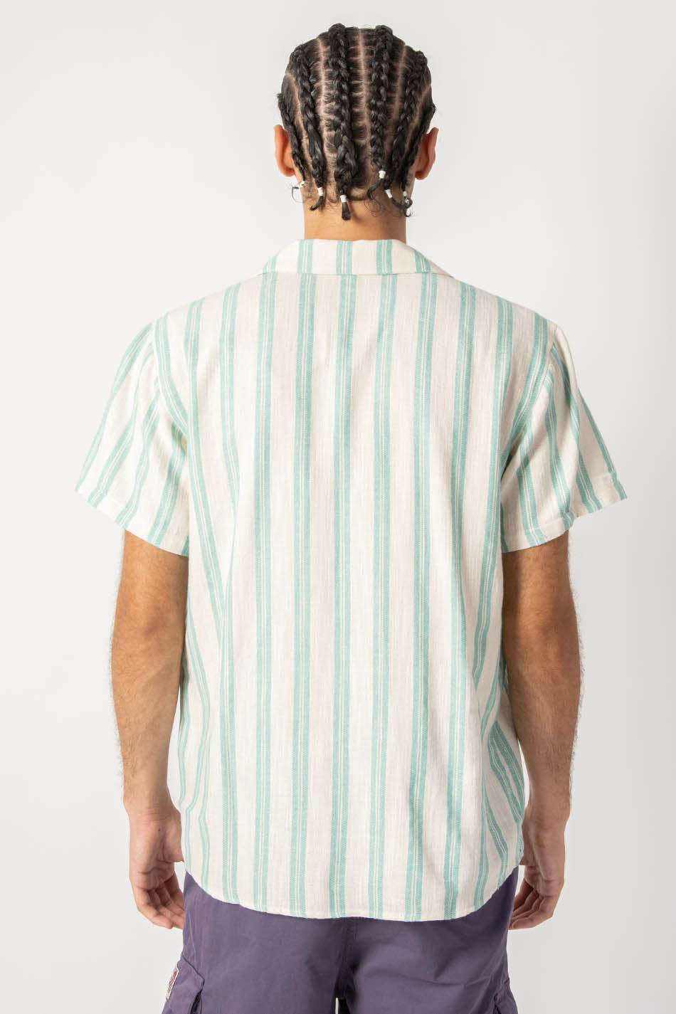 Ozan - Chemise à rayures - Ivoire/ aqua