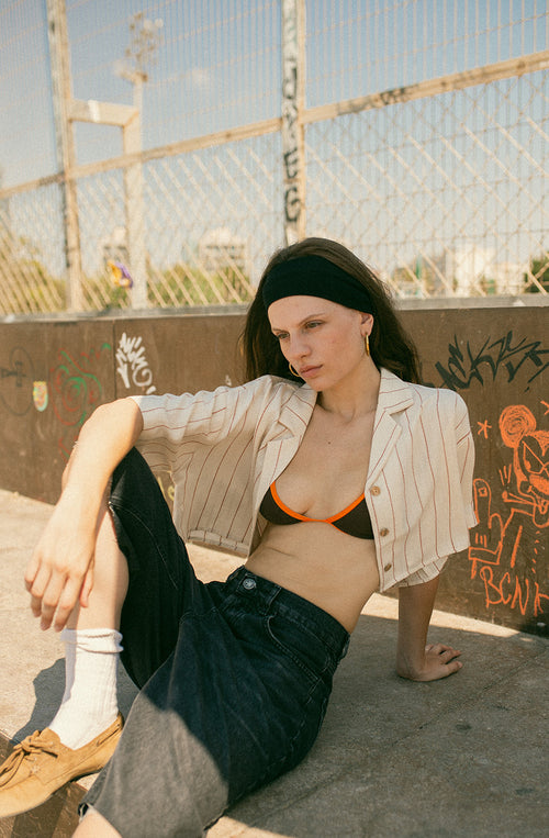 Barbecue Shirt Stripes Ivory/ Burgundy