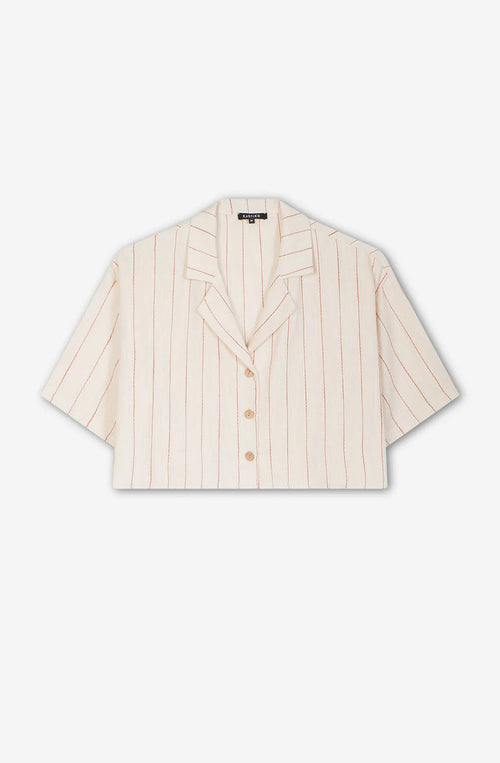 Barbecue Shirt Stripes Ivory/ Burgundy
