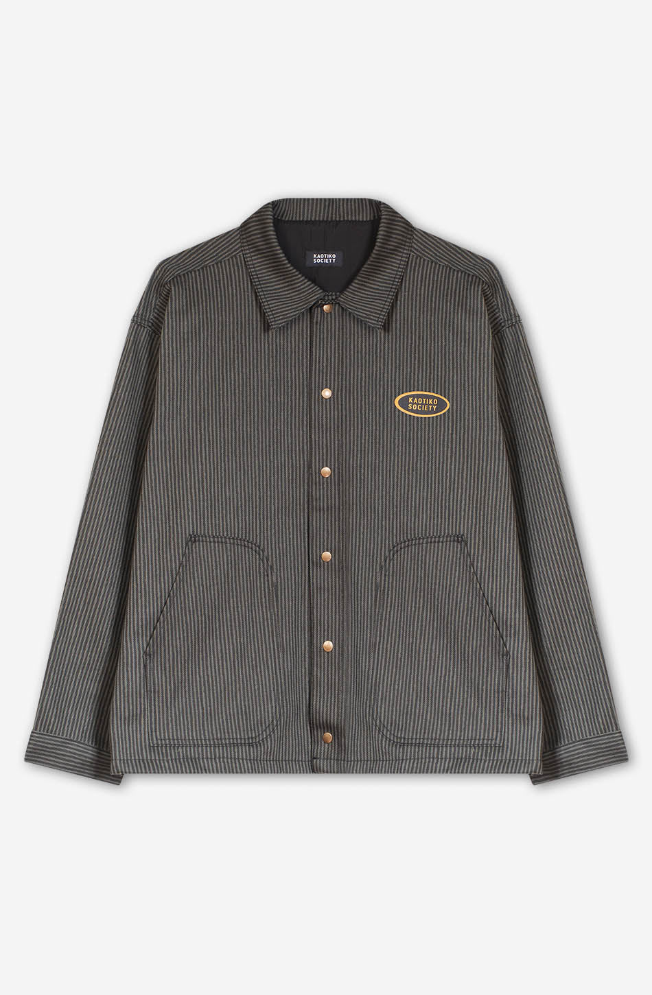 Entspannt gestreifte grün/schwarze Jacke