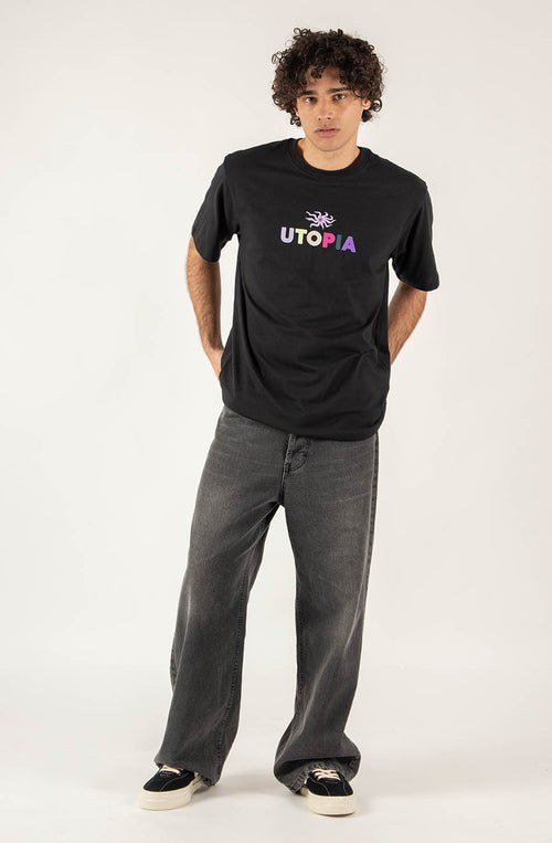 Schwarzes T-Shirt Utopia