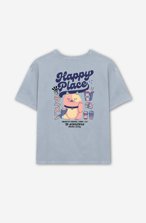 T-shirt en acier délavé Happy Place