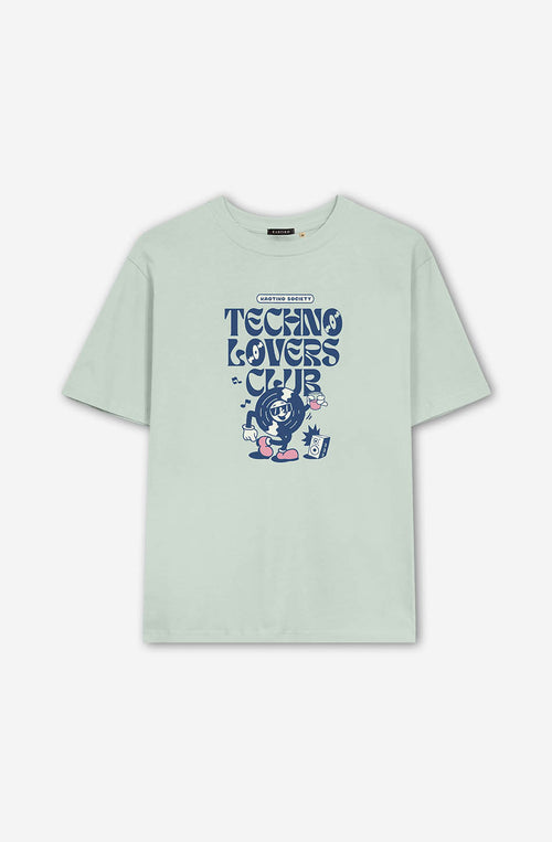 Camiseta Washed Techno Lovers Club Apple Green