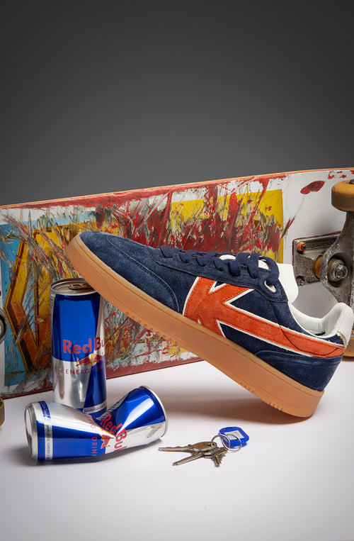 Kaotiko – Boston – Marineblaue Wildleder-Sneakers