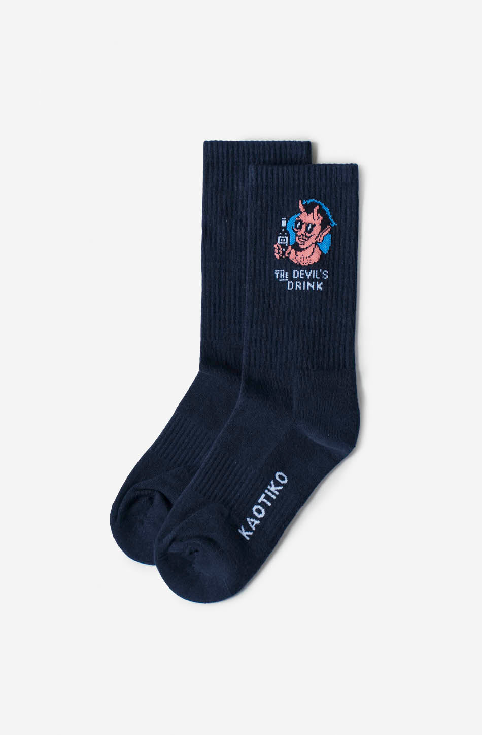 Devil Drinks Marineblaue Socken