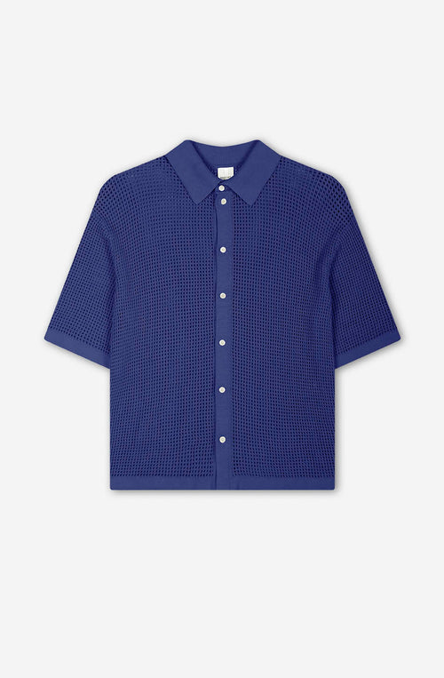 Poloshirt Crochet Water Navy
