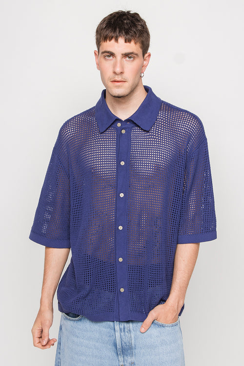 Poloshirt Crochet Water Navy