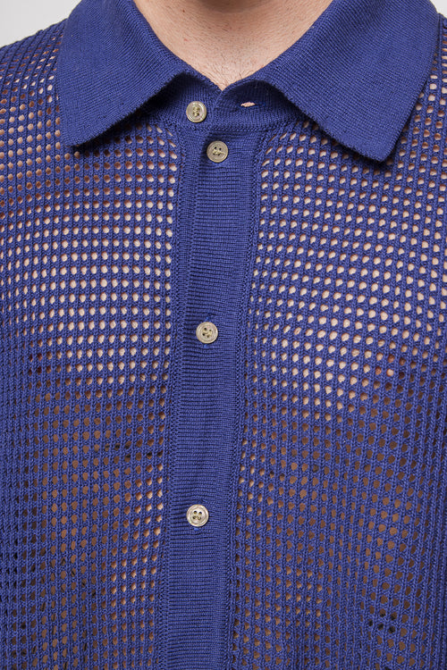 Poloshirt Crochet Water Navy