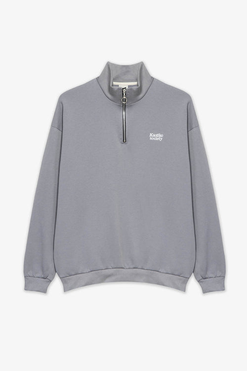 Sweat Half Zip Kaotiko Society Palid Blue