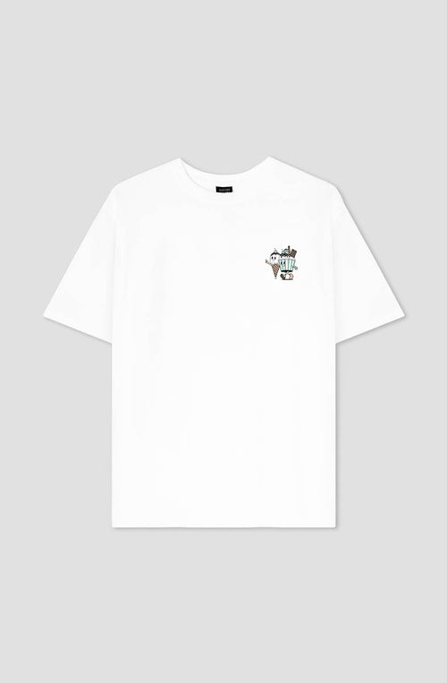 T-Shirt blanc crème glacée lavée