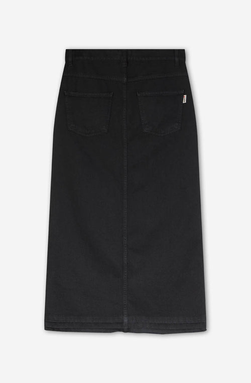 Long Black Denim Skirt