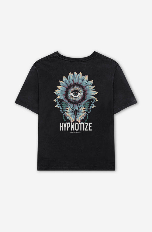 Verwaschenes schwarzes T-Shirt Hypnotize