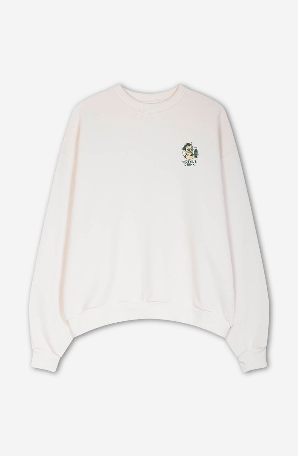 Elfenbeinfarbenes Sweatshirt aus Bio-Baumwolle „Gas Station“