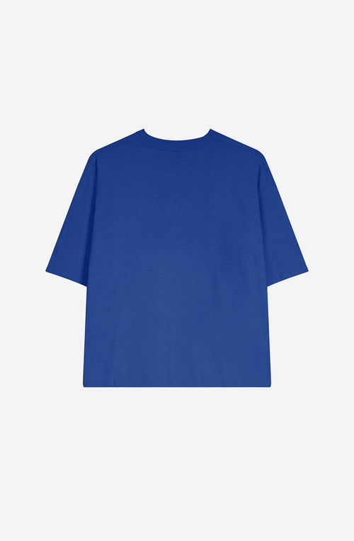 Kurzes Burning Rebellion T-Shirt in Marineblau