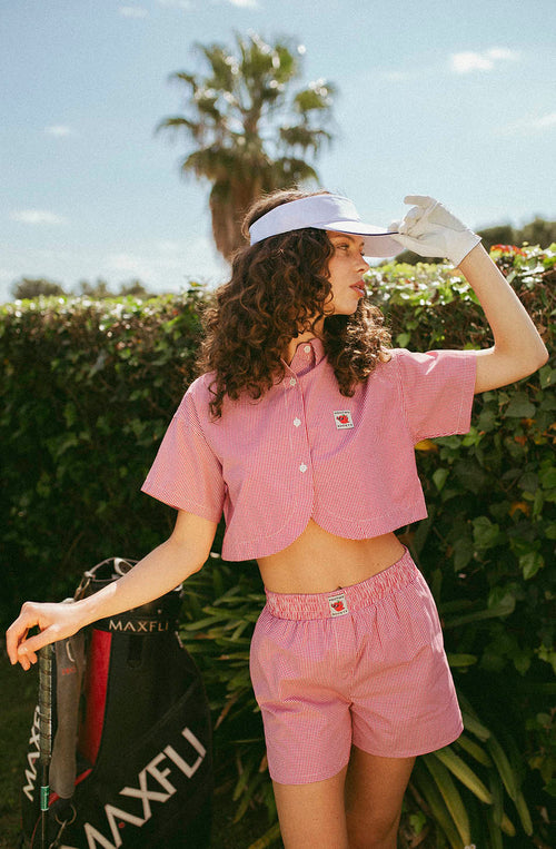 Chemise à carreaux rouge Apple