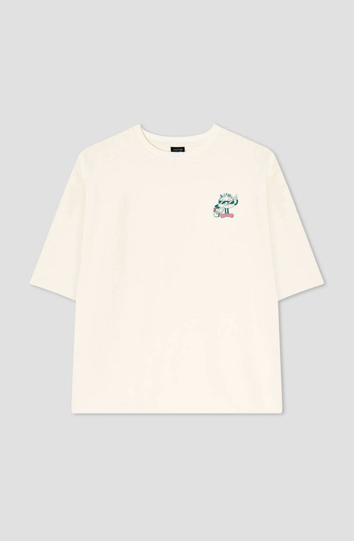 Elfenbeinfarbenes T-Shirt When In Doubt aus Bio-Baumwolle