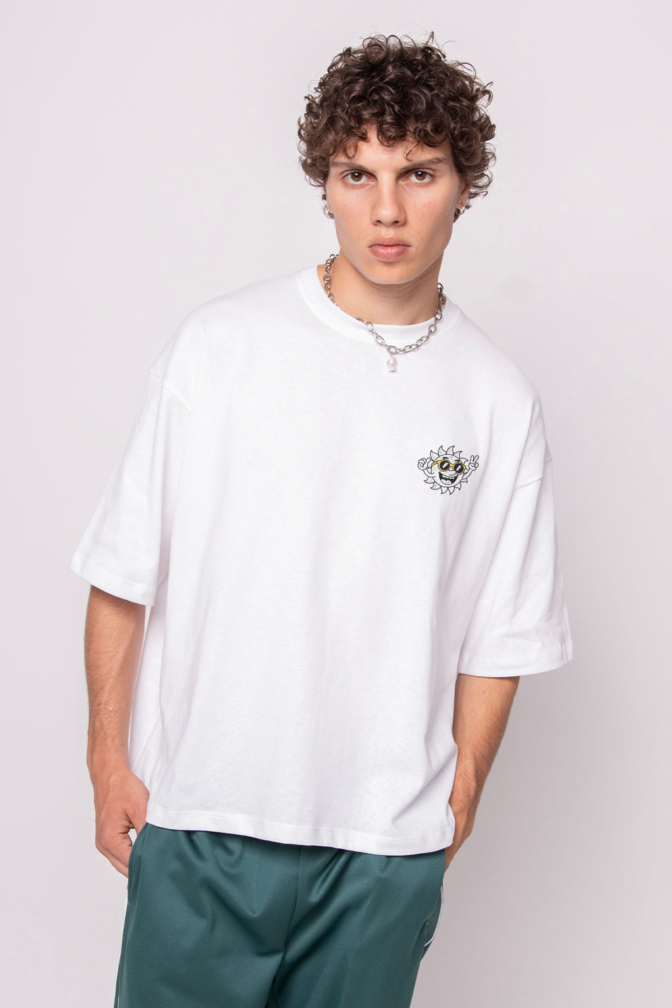 Life Is Short T-Shirt aus Bio-Baumwolle Weiß / Gelb