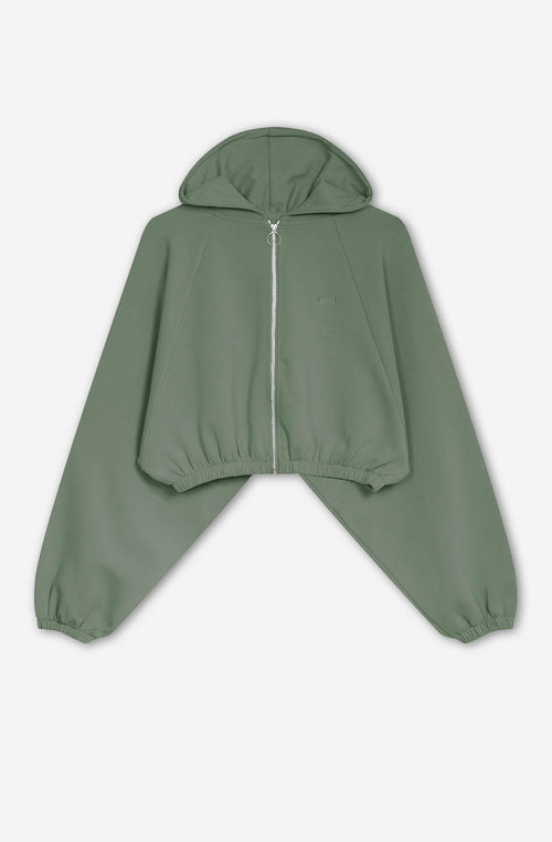 Reißverschlussjacke Giulia Interlock Sweatshirt Oliv