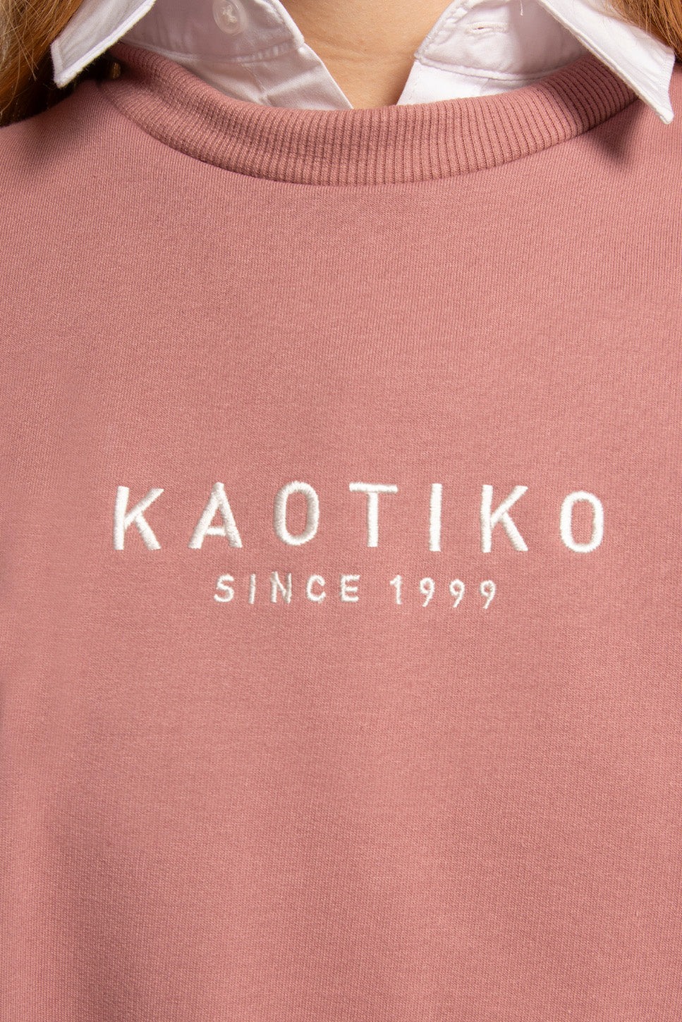 Sweatshirt Chad in Burgunderrot/Elfenbein