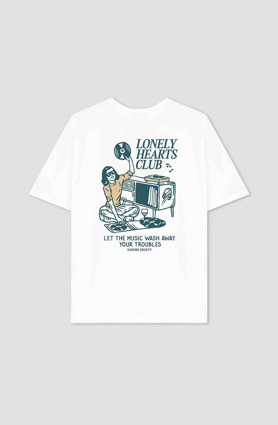 T-shirt blanc en coton biologique Lonely Hearts