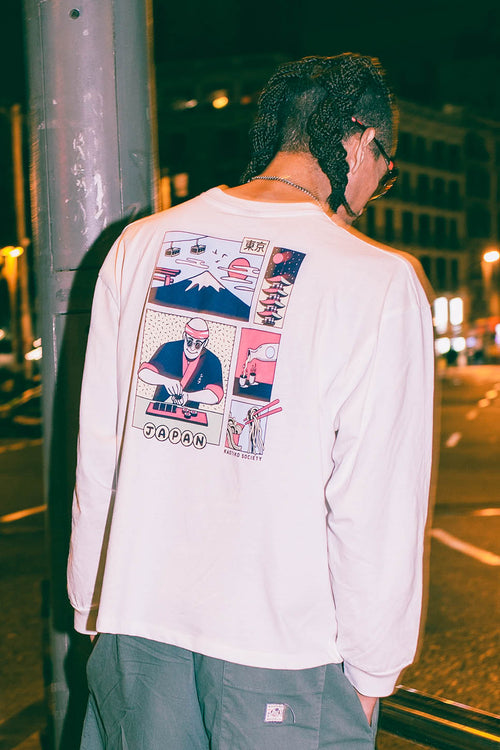 Japan Life T-Shirt blanc en coton biologique