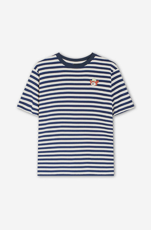 T-shirt ivoire Stripes Bear Navy