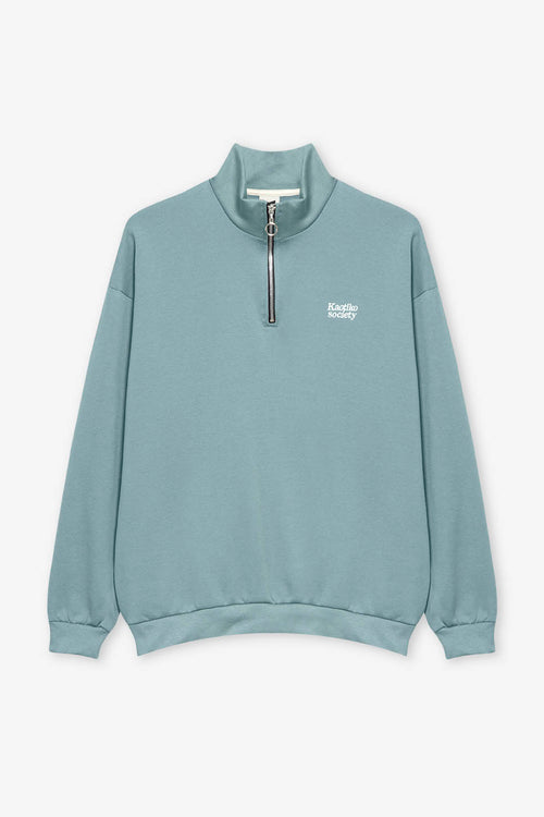 Sudadera Half Zip Kaotiko Society Steel