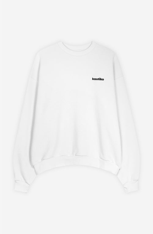 Weißes Sweatshirt aus Bio-Baumwolle mit Branding