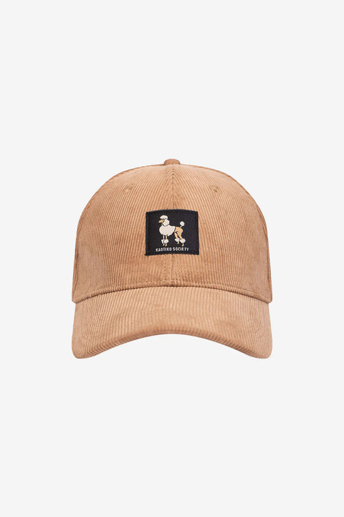 Corduroy Organic Poodle Dark Camel Cap