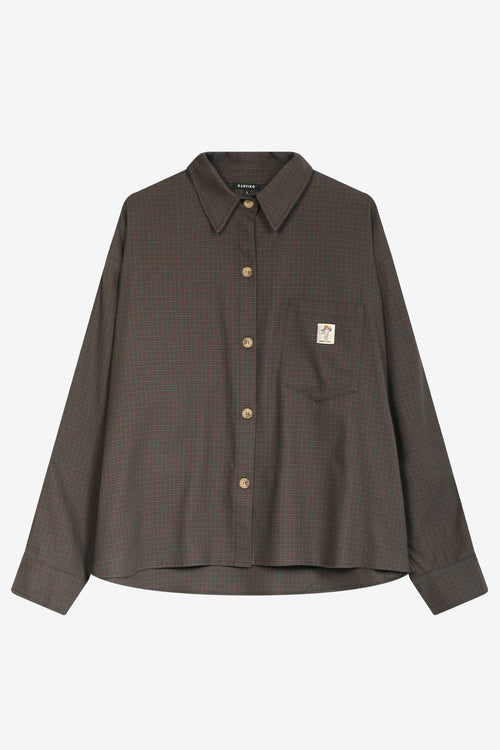Cupid Love Potion Checked Brown Shirt