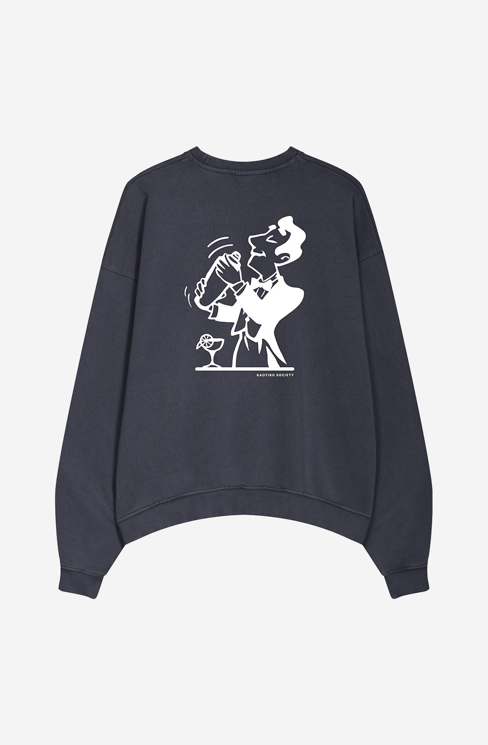 Washed Cocktail Man Marineblaues Sweatshirt