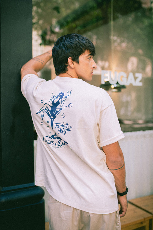 Cheers T-Shirt, Darling Bio-Baumwolle Elfenbein