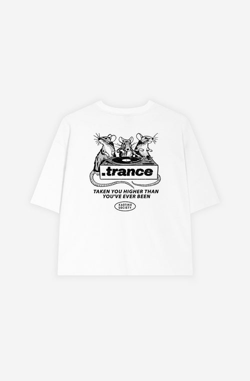 Camiseta Rats Trance Organic Cotton White