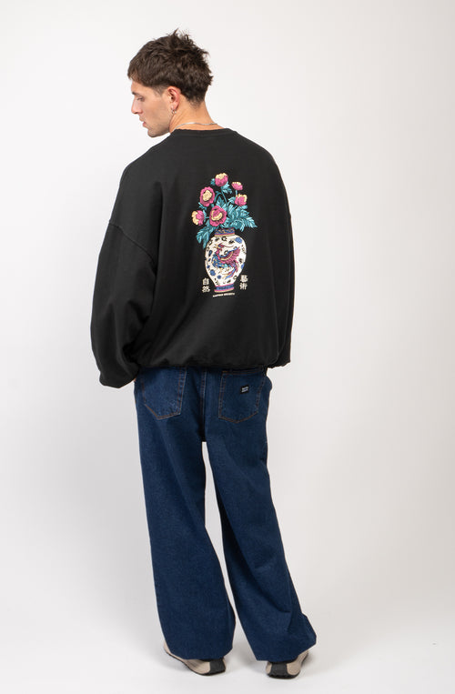 Washed Blood Of China Black Sweatshirt