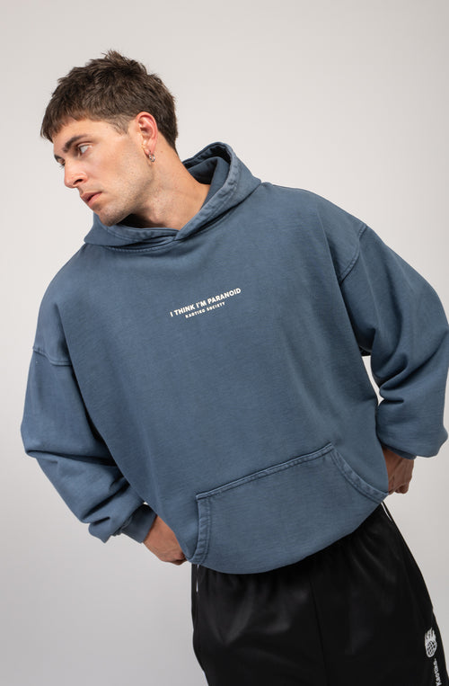Gewaschenes Sweatshirt „I'm Paranoid“ in Blau