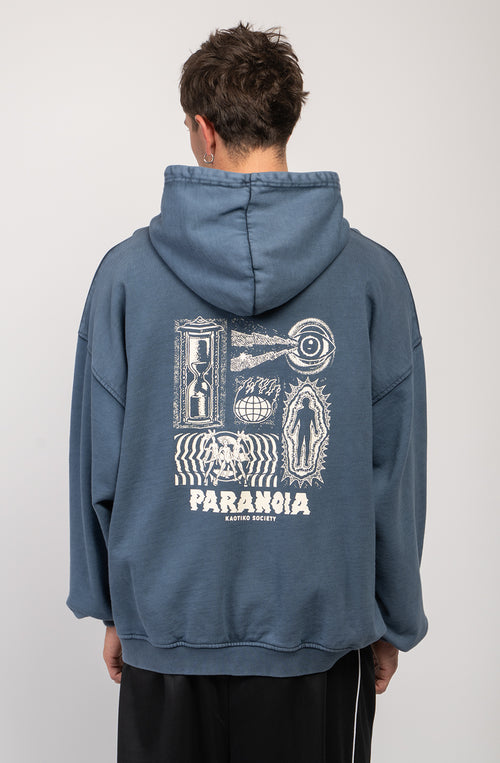Gewaschenes Sweatshirt „I'm Paranoid“ in Blau