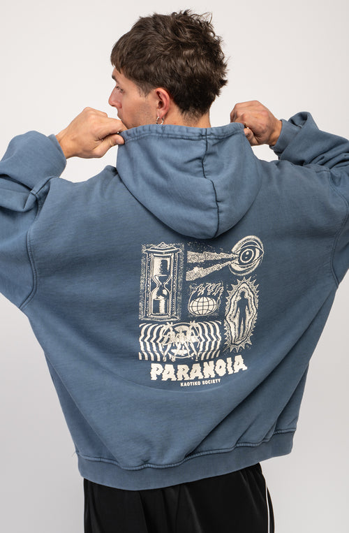 Gewaschenes Sweatshirt „I'm Paranoid“ in Blau