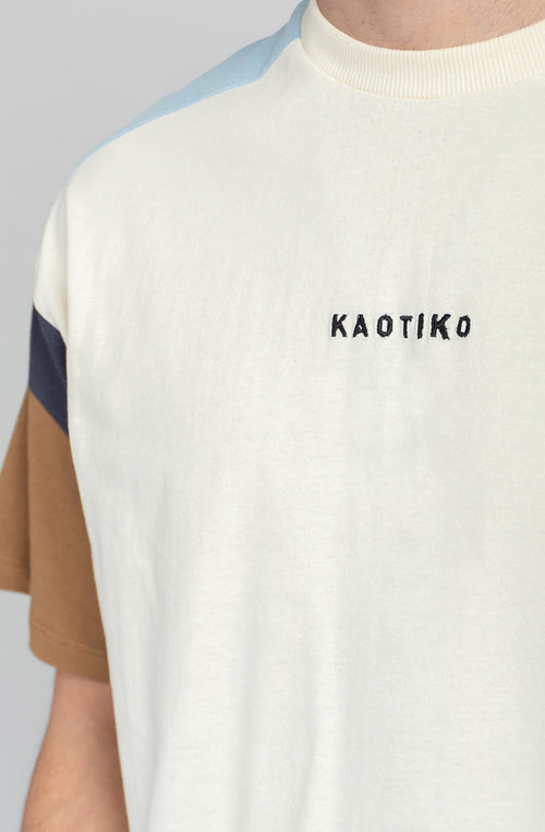 Ottawa T-Shirt in Elfenbein/Kamel/Himmelblau/Marineblau