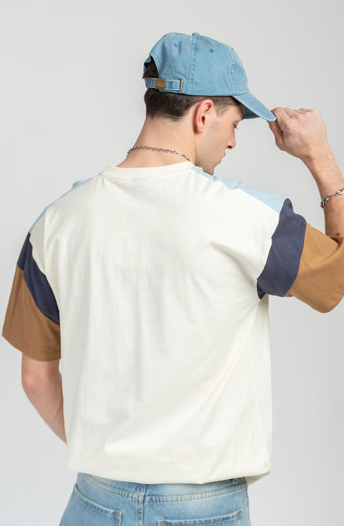 Ottawa T-Shirt in Elfenbein/Kamel/Himmelblau/Marineblau