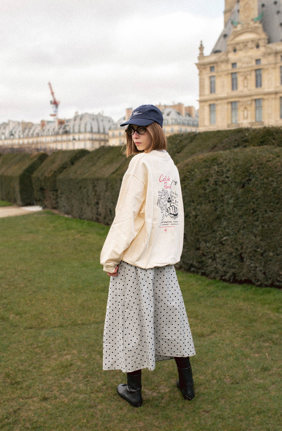 Sweat-shirt Paris Coffee Ivory