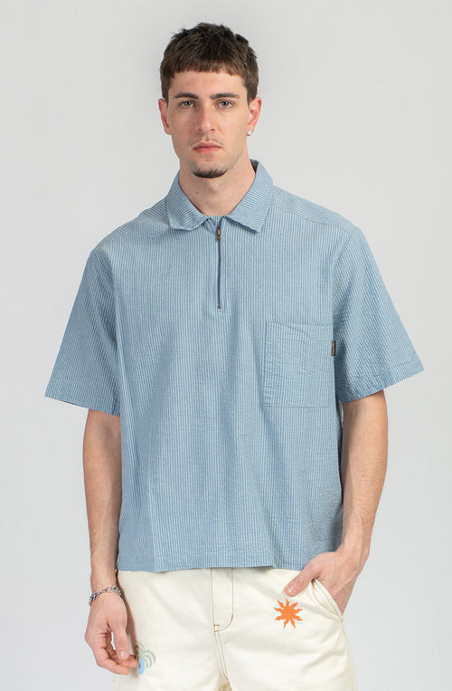 Baracoa Half Zip Blaues Hemd