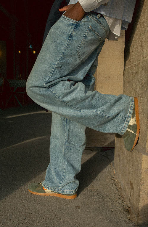 Baggy-Jeans in Ballonform, blau