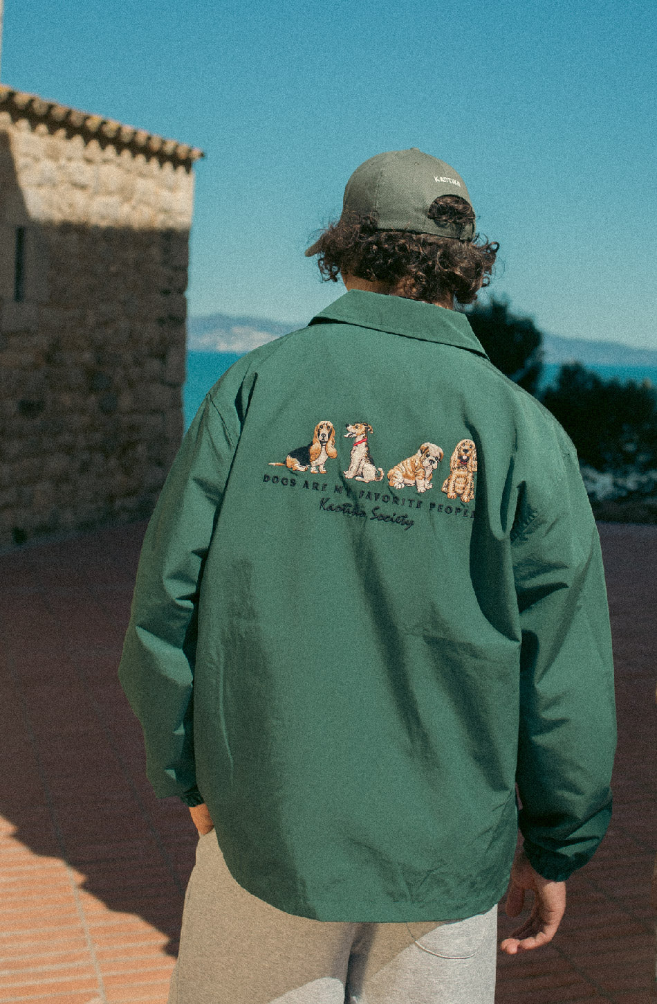Hunde Grüne Jacke