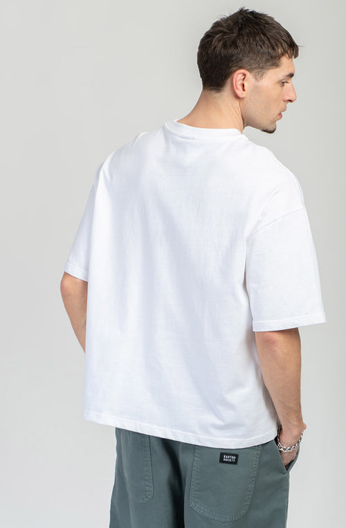 T-shirt court Paws & Relax en coton biologique blanc