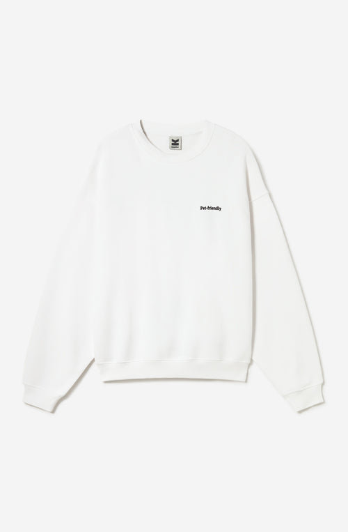 Haustierfreundliches weißes Sweatshirt aus Bio-Baumwolle