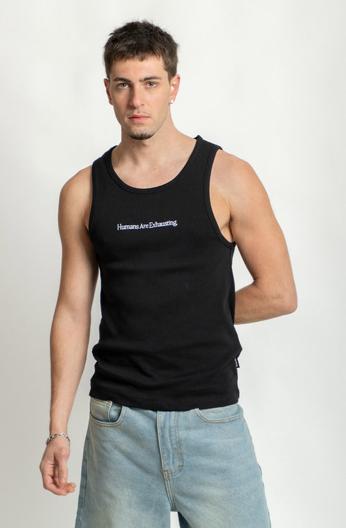 Tanktop Menschen sind anstrengend Schwarz