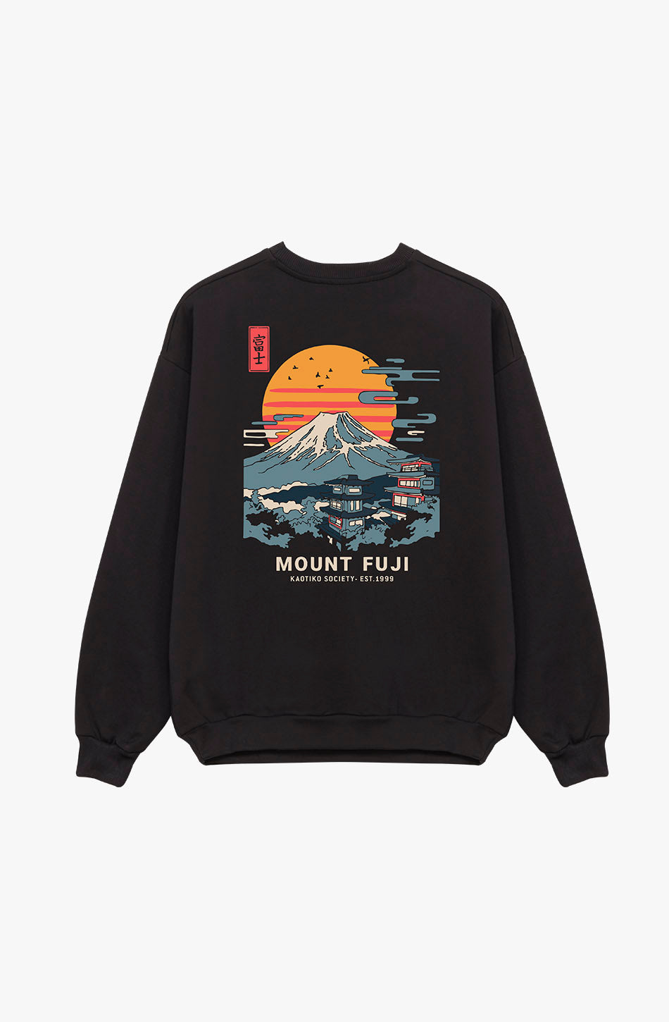 Mount Fuji Schwarzes Sweatshirt